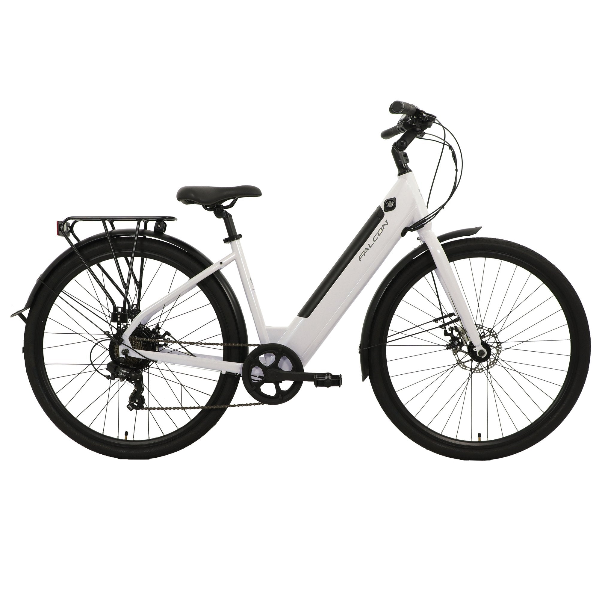 Falcon Liberty Low Step Electric Hybrid Bike White