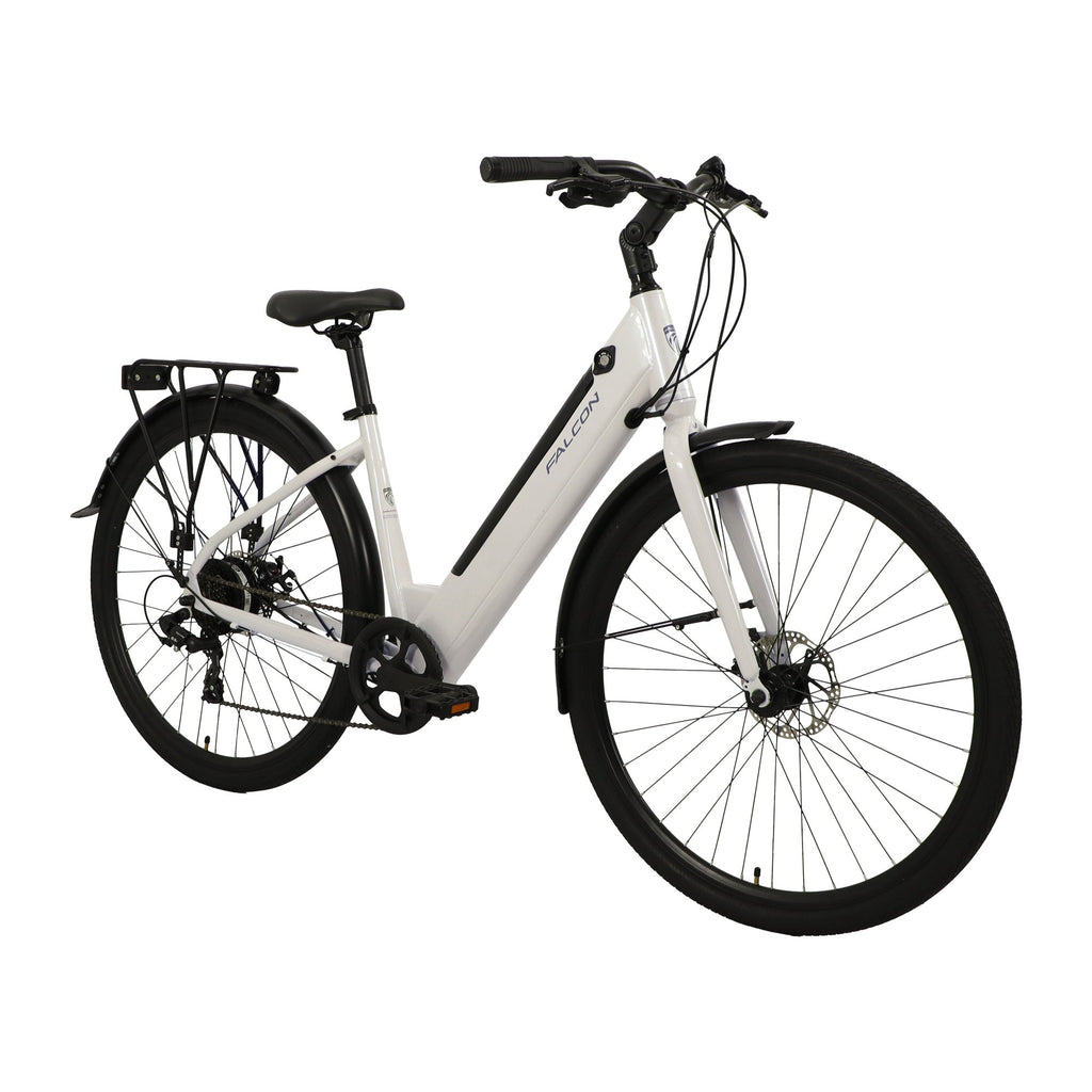 Falcon Liberty Low Step Electric Hybrid Bike White