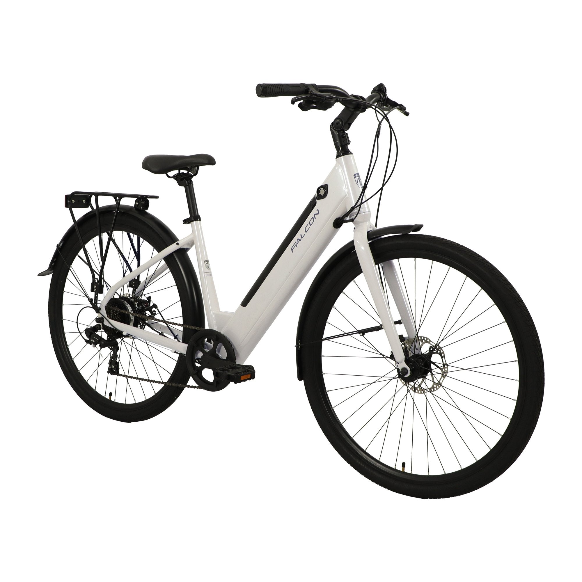 Falcon Liberty Low Step Electric Hybrid Bike White