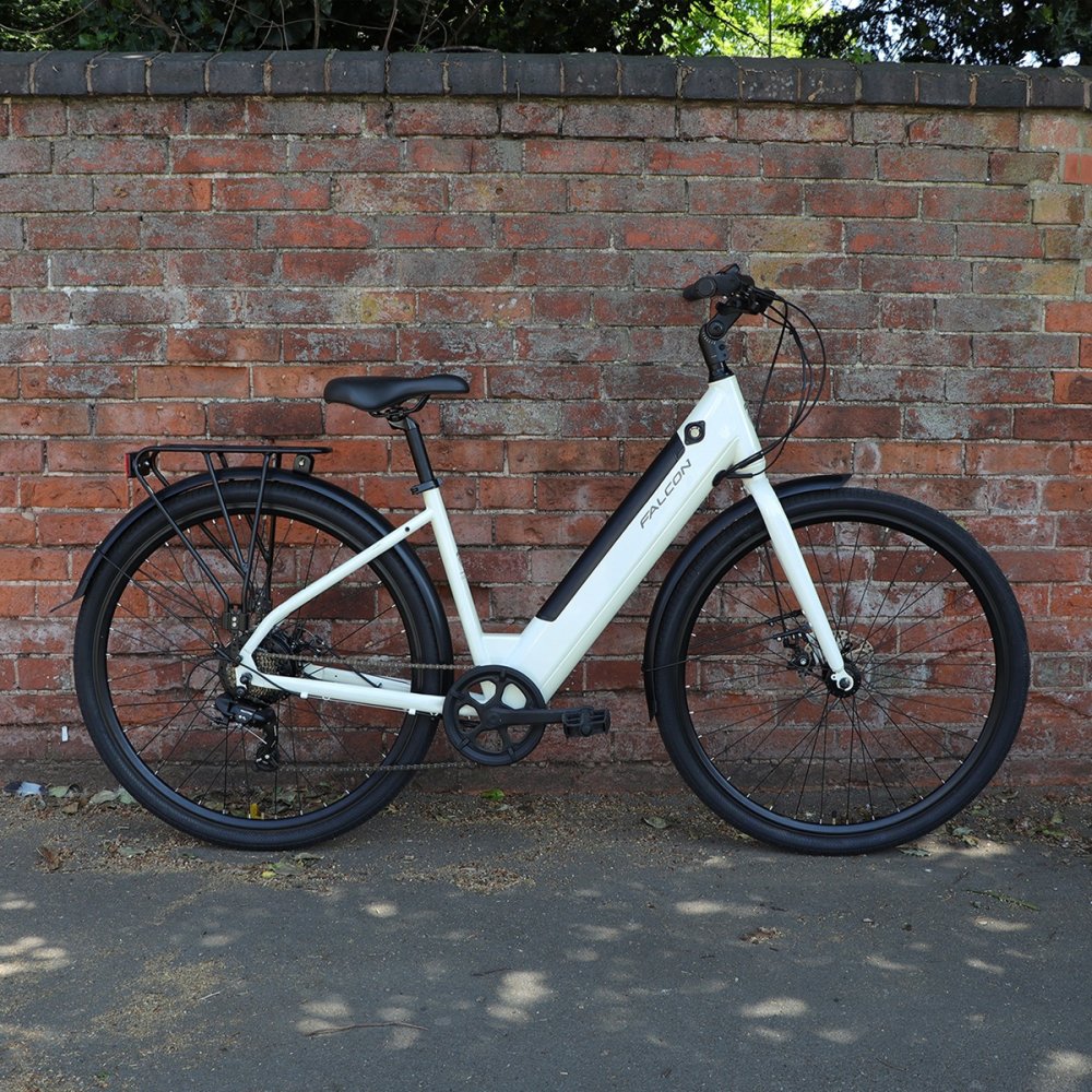 Falcon Liberty Low Step Electric Hybrid Bike White
