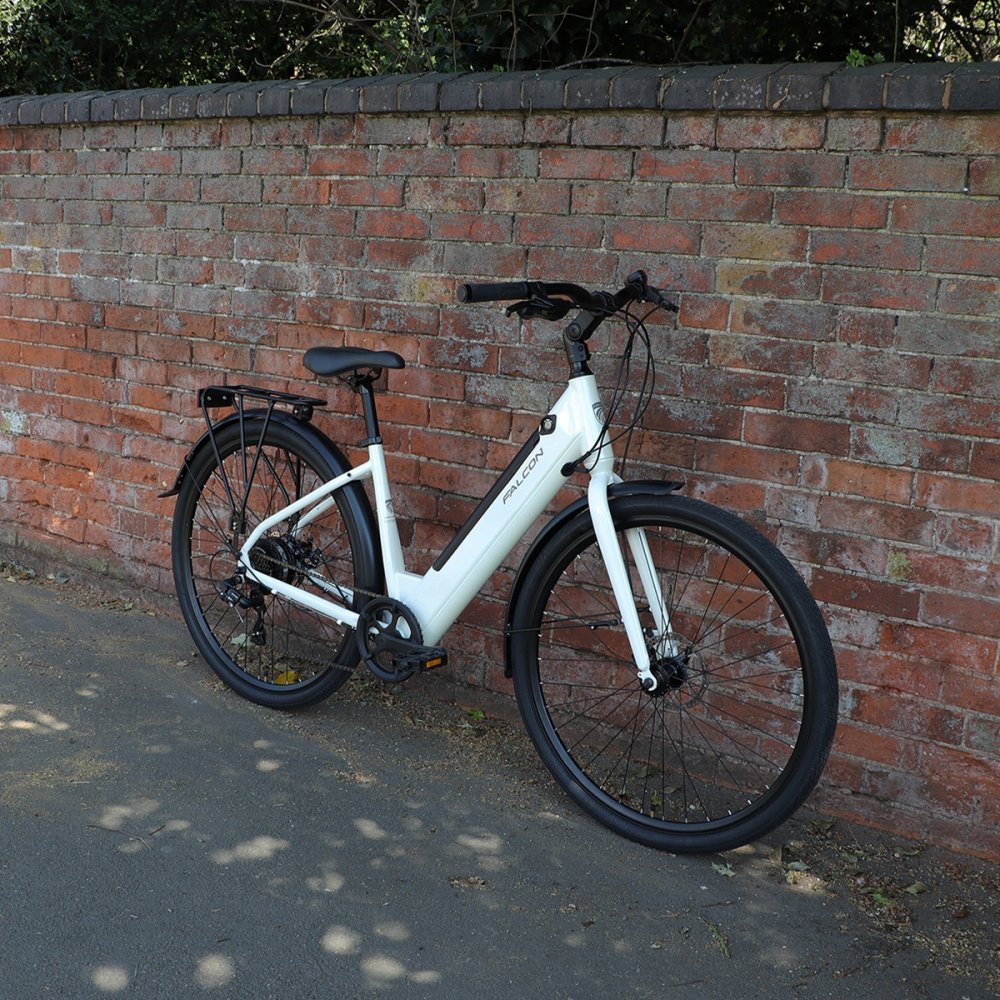 Falcon Liberty Low Step Electric Hybrid Bike White