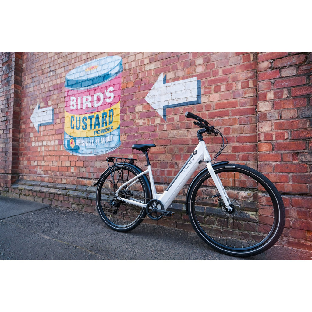 Falcon Liberty Low Step Electric Hybrid Bike White
